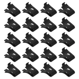sourcing map 20pcs Cabinet Shelf Clips Metal Adjustable Shelf Bracket Clamp Shelf Support Pins Shelf Clip Support Hardware Replacement Parts for Metal Shelving, Black