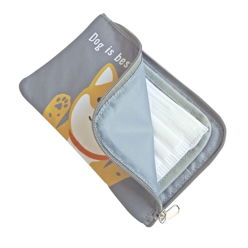 Abeille Mask Pouch Shiba Inu Khaki Dog AMA-1508 by Ken