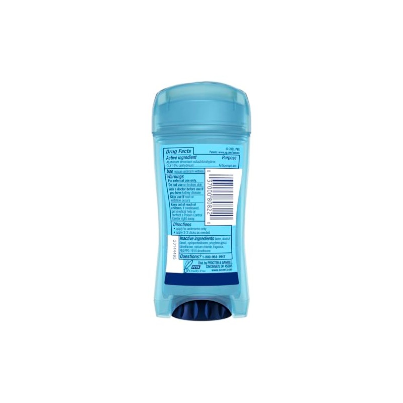 Secret Outlast Desodorante Antitranspirante Gel Transparente Mujeres Completamente Limpio Onzas