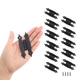 HOME MASTER HARDWARE 12 Pieces (6 Pairs) Cabinet Hinges, Hammercraft Face Frame Flush Mount H Black Cabinet Hinge, Suitable for Kitchen/Bathroom/Furniture Cabinet and Door-3.5"x1.5"