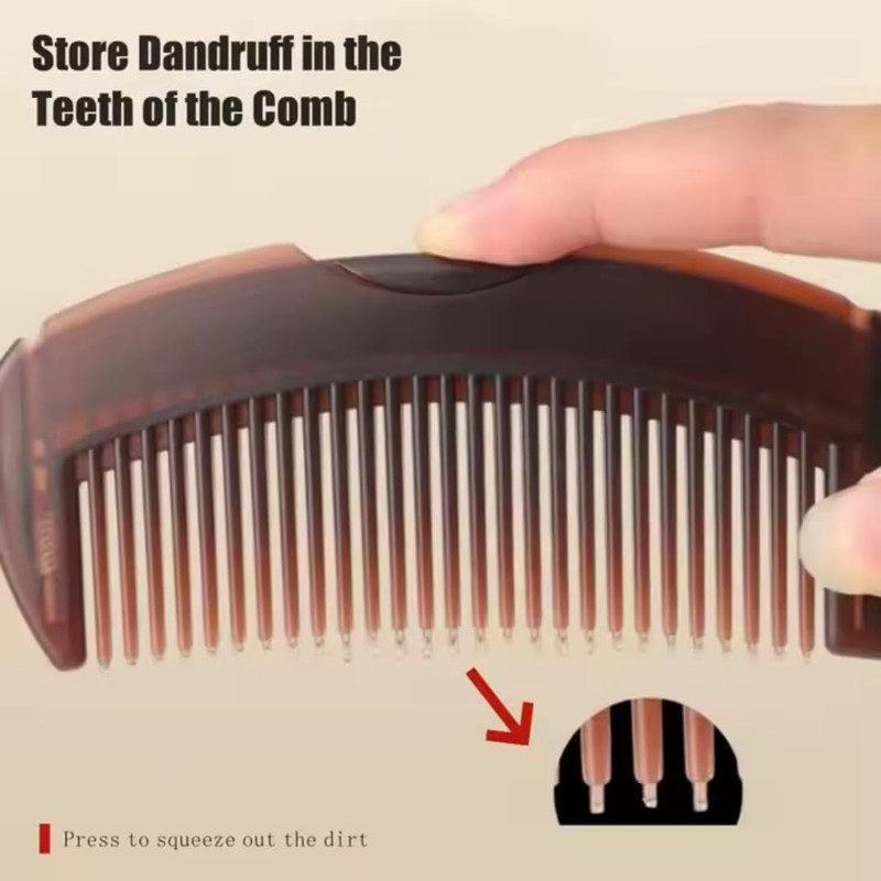 Dandruff Comb & Lice Comb with Handle - Hollow Tooth
