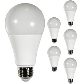 Diodesy- A21 LED Light Bulb 17W 2000 Lumen E26 Medium Base 4000K Cool White For Home Living Room Bedroom Office Garage Warehouse Garden Light Bulb 120-277V CRI80 220° Beam Angle White Finish Pack of 6