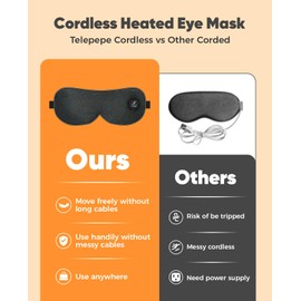 Heated Eye Mask for Dry Eyes, Cordless Warm Eye Compress for Blepharitis, Styes, 1000mAh, Washable Cover, Gifts for Family, Travel (Dark Blue)