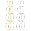 Thunaraz 8 Pairs Clip On Hoop Earrings Stainless Steel Clip