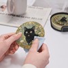 6 Pcs Black Cat Flower Drink Coasters with Holder Coasters