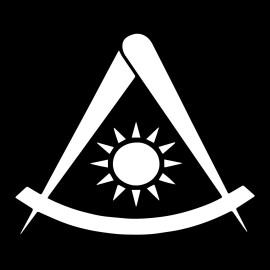 Simple Past Master Masonic Vinyl Decal - White 6 Inch