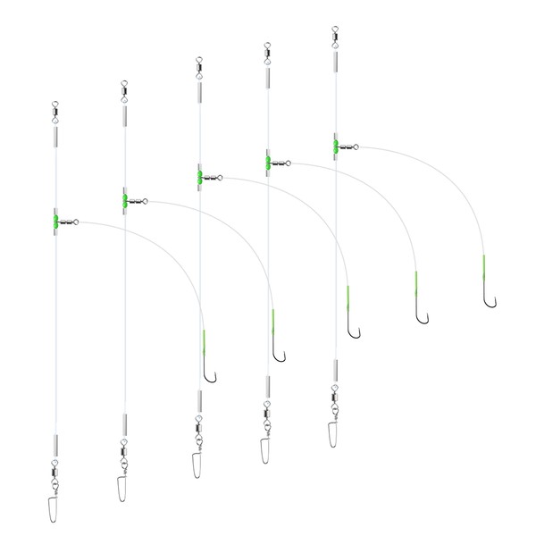 Luroad 5pcs Sea Fishing Rigs, Flapper Rigs Sea Fishing Hook