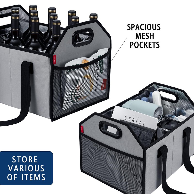 LUILANC Bottle Wine Carrier Collapsible 12 Bottle Storage Box Reusable
