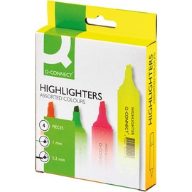Q-Connect Assorted Highlighter Pens (Pack of 4) KF01116