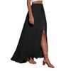 Minclouse Women's Elastic Tie Waist Button Down Maxi Skirts Casual