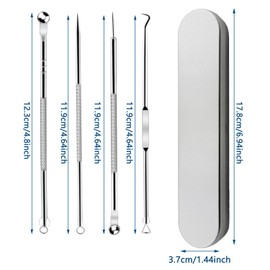 4 Pieces Stainless Steel Acne Needles, Blackhead Remover Tools Pimple Popper Tool Kit Comedone Extractor with Metal Case for Quick and Easy Removal of Pimples, Blackheads, Zit Removing