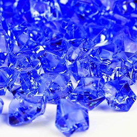 CYS EXCEL Acrylic Blue Crushed Ice Vase Fillers (Approx. 180-190 PCS, 3 Cups) | Multiple Color Choices Plastic Crushed Glass for Arts & Crafts | Acrylic Rock Gems Table Scatter