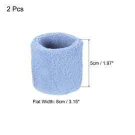 PATIKIL 2pcs 8x5cm Sport Wristbands Cotton Terry Cloth Absorbent Sweatband for Tennis, Baseball, Exercise, Athletic Running, Turquoise