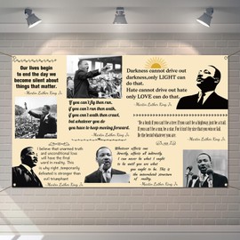 Buxiuer Martin Luther King Jr. Day Photo Booth Backdrop for Bulletin Board Decorations History Famous Quote MLK Day Decor Inspiration School Classroom Wall Decor (5.9×3.6ft)