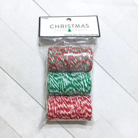 Christmas Paper Crafts Bakers Twine 3 Pack Craft String 75y Twisted Red Green White Christmas Holiday