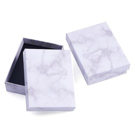 TRIXES Marble Gift Box x16 White Jewellery Box - Square Gift Box Set Cardboard Gift Box - Gift for Weddings, Christenings, Parties, Christmas and Much More