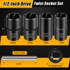 Topec 5PCS Lug Nut Extractor Set, 1/2-Inch Drive Wheel Lock