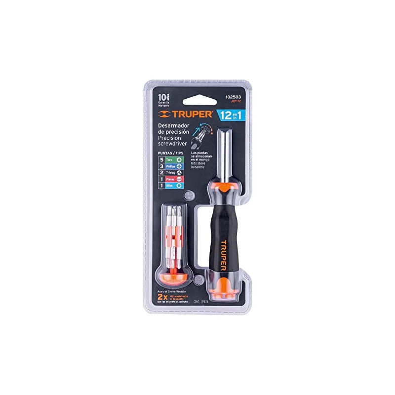 Truper JOY-12, Desarmador de joyero multi puntas 12 en 1