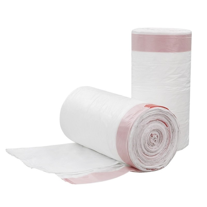 Doryh 30 Gallon Drawstring Trash bags, White, 65 Counts