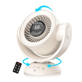 SECHKISS Fan for Bedroom, Desk Air Circulator with Remote, Table Fan for Whole Room, Powerful Airflow, Oscillation (Up/Down), 6 Speeds, 10H Timer, Quiet Operation, Home Use
