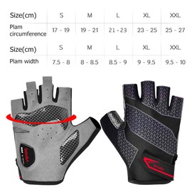 UPANBIKE Cycling Half Finger Helmet Colorful Anti-Slip Shock Absorbing Spring Autumn Adults Outdoors Gloves(Medium)