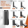 Therwen 500 Pcs Mini Double Barrel Copper Sleeves 6 Different