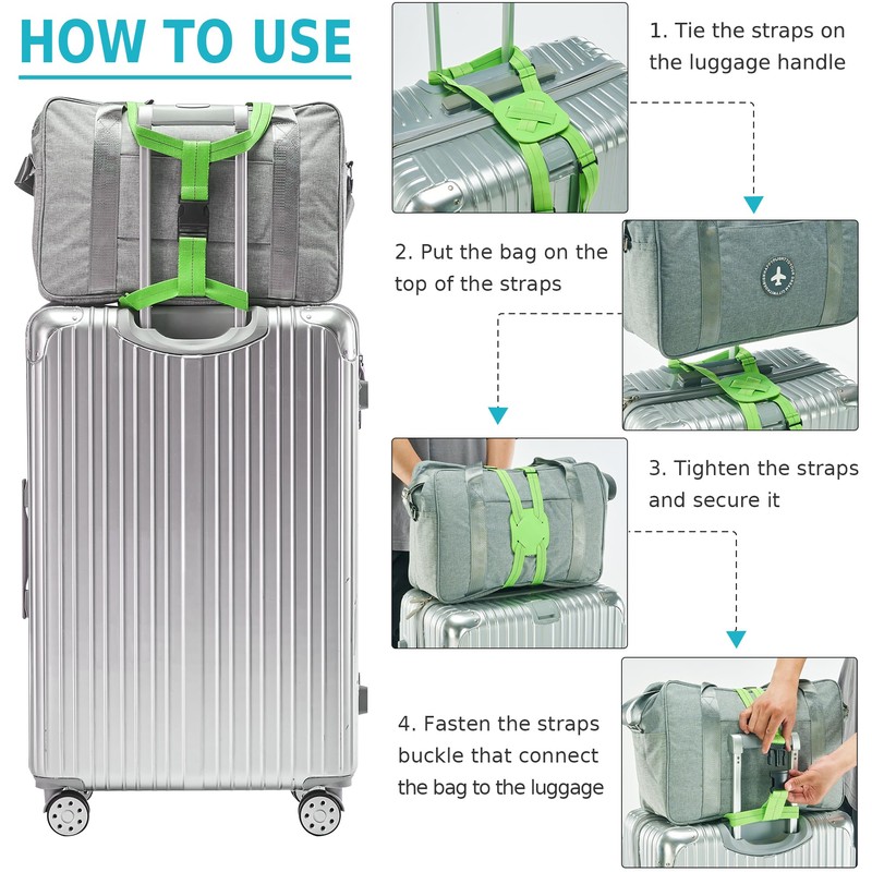 Travelkin Luggage Straps Bag Bungees for Suitcases Add a Bag,