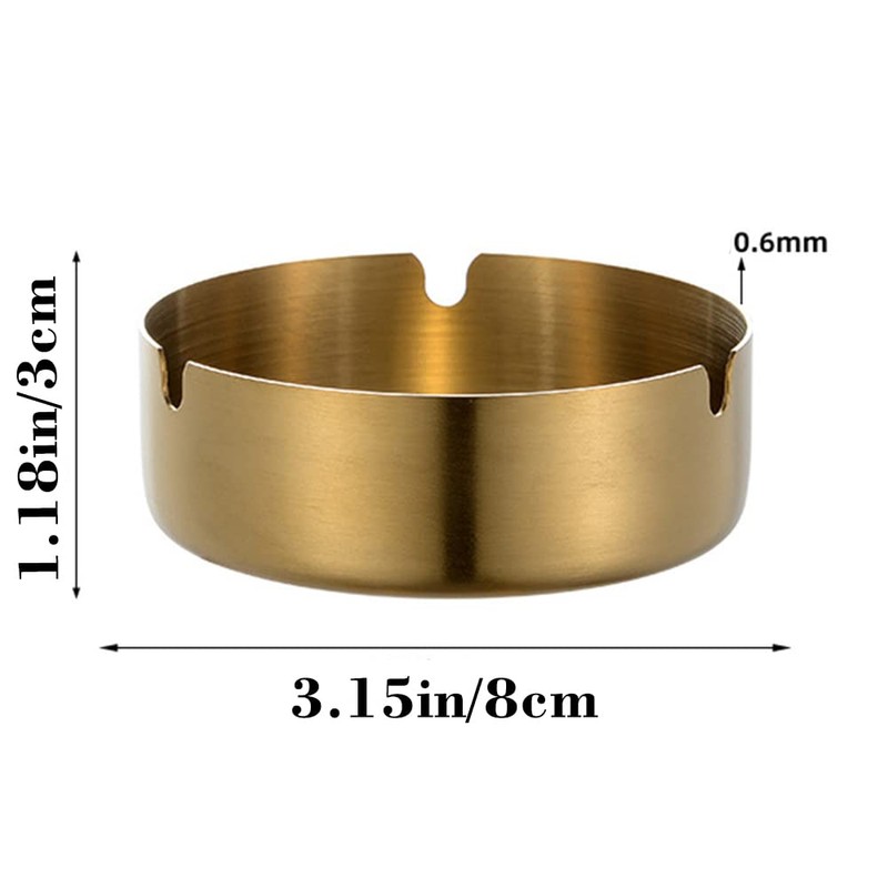 2 Pack Home Ashtray Stainless Steel Ashtray Cigar Ashtray Tabletop