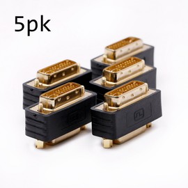 Arnorin DVI Adapter dvi-d Male to dvi-i Female Port Saver Compact Moulded Gold Plated 5 Pack
