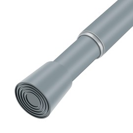 Silver Grey Adjustable Shower Curtain Rod 28-64 Inches 1pc, 7/8" Diameter Anti-slip Heavy Duty Tension Spring Curtain Rod No Drill for Windows Bathroom Kitchen Closet Doorway 22TD28-64.5SL