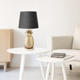 Navaris 2 x Lampshade Table Lamp E27 Round – 16.2 x 15.3 x 22 cm – Lampshades for Table Lamp Set – E 27 Lampshade – Black Silver