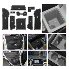 SKTU Non-Slip Mats Compatible with Verticals T-Cut 2018-2024 Rubber Mats Door Slot Mat (White)