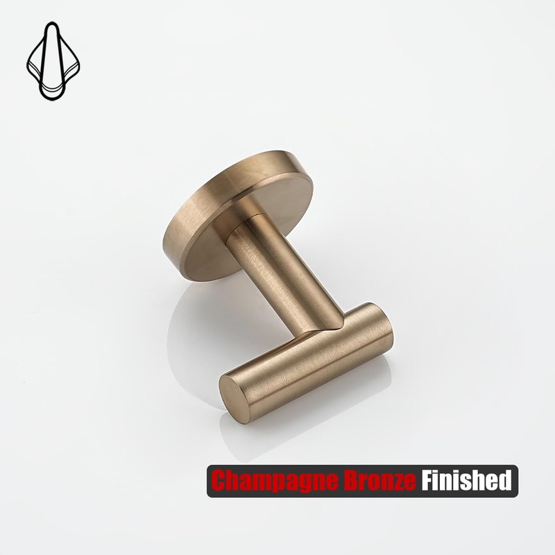 JQK Bathroom Towel Hook Champagne Bronze, Coat Robe Clothes Hook