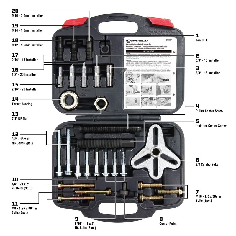 Powerbuilt Harmonic Balancer Puller and Installer Tool Set, Install and