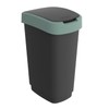 Rotho Twist Bin with Lid, 10 L, Plastic, Black/Green/Anthracite