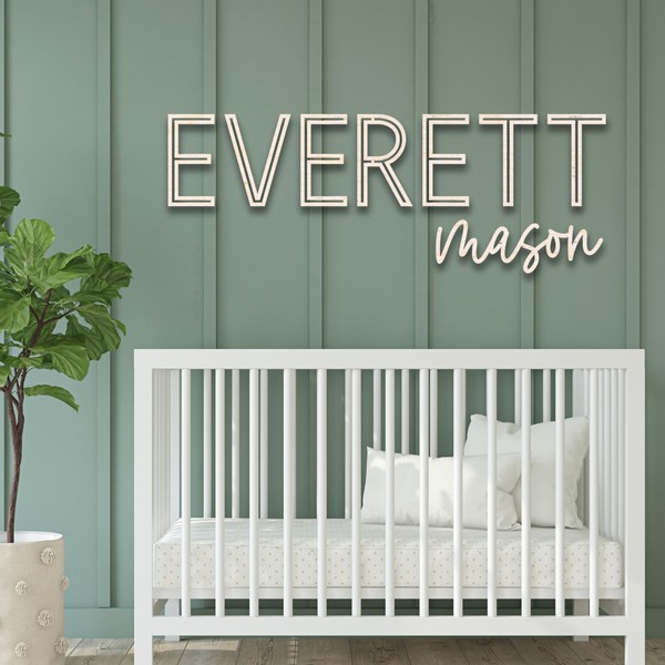 Baby Boy Decor for Nursery - Personalized Wood Name Sign