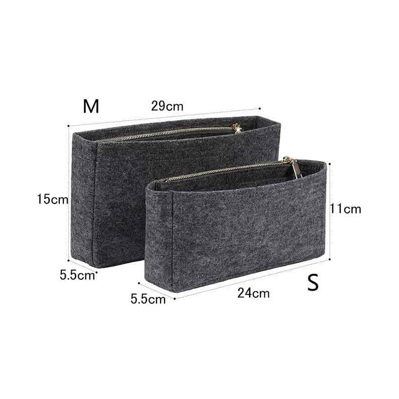 SHINGONE Horizontal Felt Bag-in-Bag, Beige, High-Quality Bag Compatible, Zippered, S