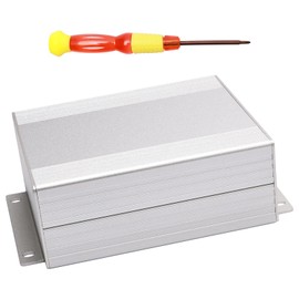 Pxyelec Aluminum Alloy Electronic Case Project Box Enclosure PCB Board Split Type Housing Shell DIY Circuit Board Sandblast Oxidized Protective Case (Silver, 120 x 47 x 107 mm/4.72*1.85*4.21 inch)(L*H*W)