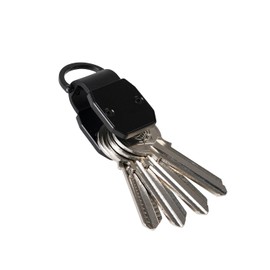 CAXGEK Compact Metallic Mini Key Organizer Keychain Aluminum Key Case Black Black S, black