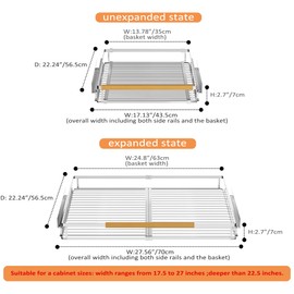 SANNO Expandable Slide Out Shelf Organizer, Pull Out Cabinet Shelves for Under Sink, Pantry & Cupboard, 1 Pack