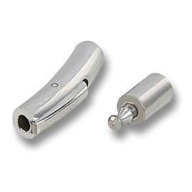 UNICRAFTALE 5 Sets Hole Diameter 0.2 inch (4 mm) 304 Stainless Steel Bayonet Clasp Press Type Tube Column Tubular Clasp String Clasp Clasp End Parts Stainless Steel Color Connection Metal Parts Bracelet Fastener Jewelry Accessory Parts Auxiliary Material