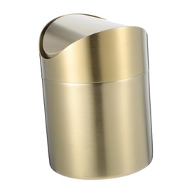 GANAZONO 1Pcs Stainless Steel Mini Trash Can with Lid Durable Household Waste Bin for Desktop Office and Home Use Compact Stainless Steel Garbage Can for Easy Cleaning and Organization