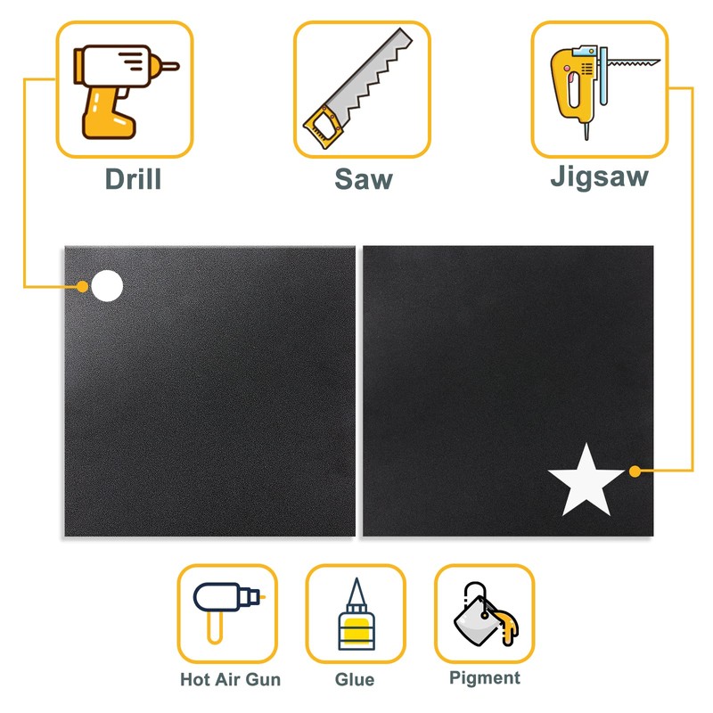 Kinlink Black ABS Plastic Sheet 12" x 16"x 0.06" Flexible