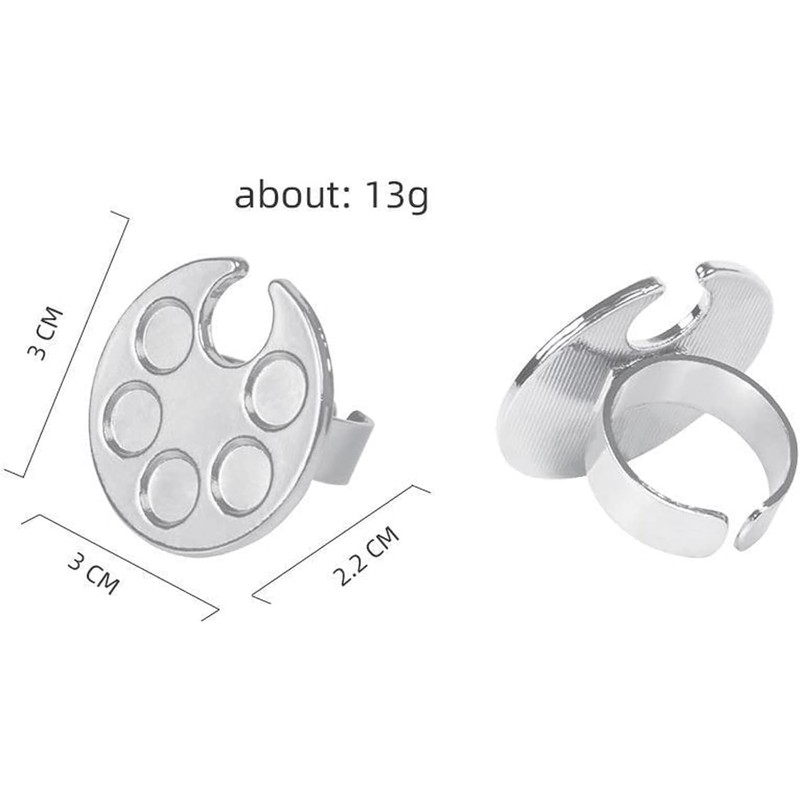 Silver Mini Manicure Palette Metal Paint Palette Finger Rings Nail
