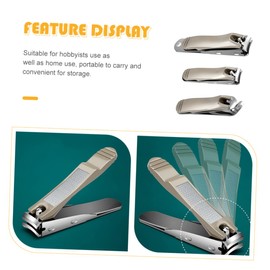 VICASKY 3Pcs Nail Clipper Stainless Steel Nail Cutters for Fingernails Toenails Ergonomic Design Non Slip Handle Compact for Home Grooming