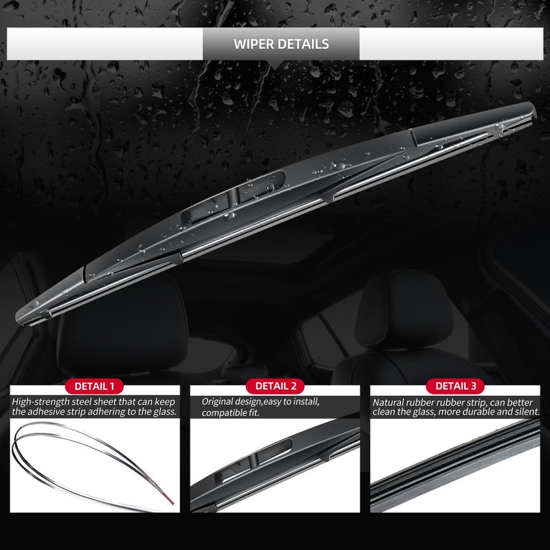 GARDIMU Rear Wiper Blade Assembly, Back Windshield Wiper Blades Arm