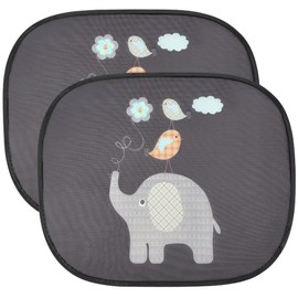 URAQT Car Sun Shade, Compatible with Passenger Cars, Car Window Sun Shade with UV Protection (Set of 2) for Children, Elephant Style, 44 x 36 cm
