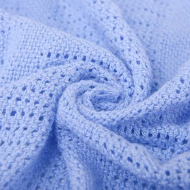 Premium Quality 100% Cotton Cellular Blanket,to Fit (Pram/Cot/Cotbed),Made in EU (COT (100 X 150CM), Blue)