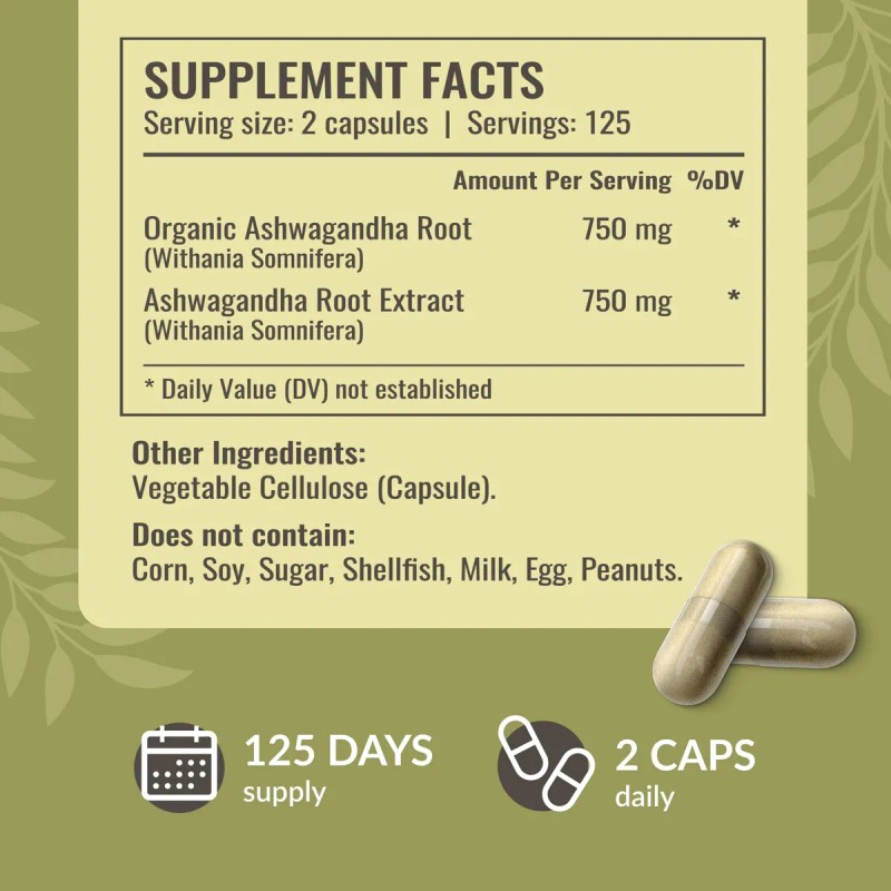Herbamama Cápsulas De Ashwagandha 1500mg Para Relajación