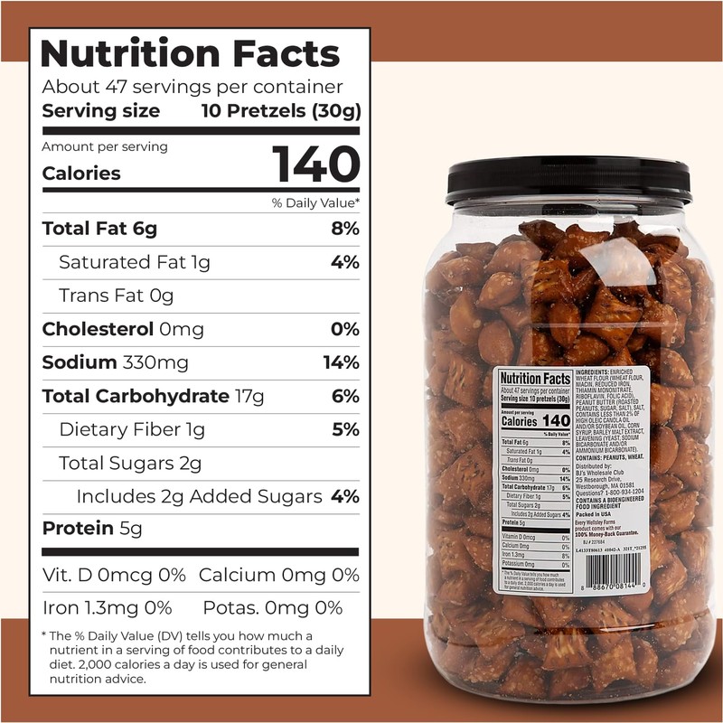 Wellsley Farms Peanut Butter Filled Pretzels - Crunchy Pretzel Nuggets